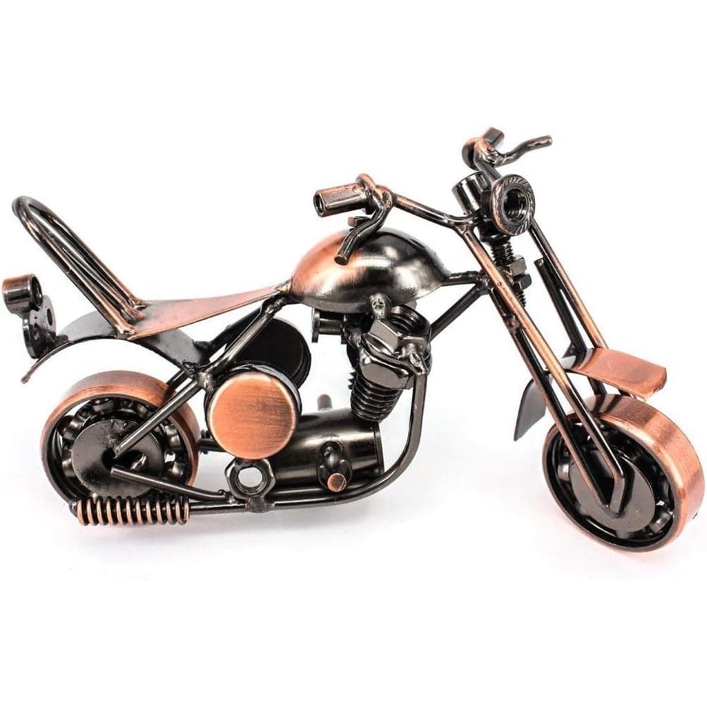 Trebisky Escultura Decorativa de Motocicleta em Metal, Escultura de Motocicleta em Ferro, Decoração de Mesa, Presente Ar