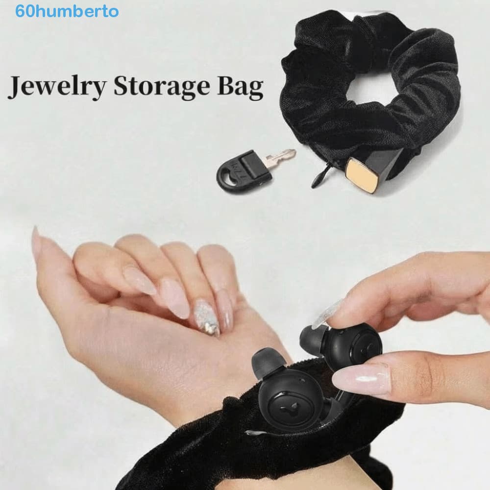 HUMBERTO Corda De Cabelo Básica , Fecho Oculto Scrunchie De Bolso Secreto Com Estojo De Armazenamento Zíper , Linda Visã