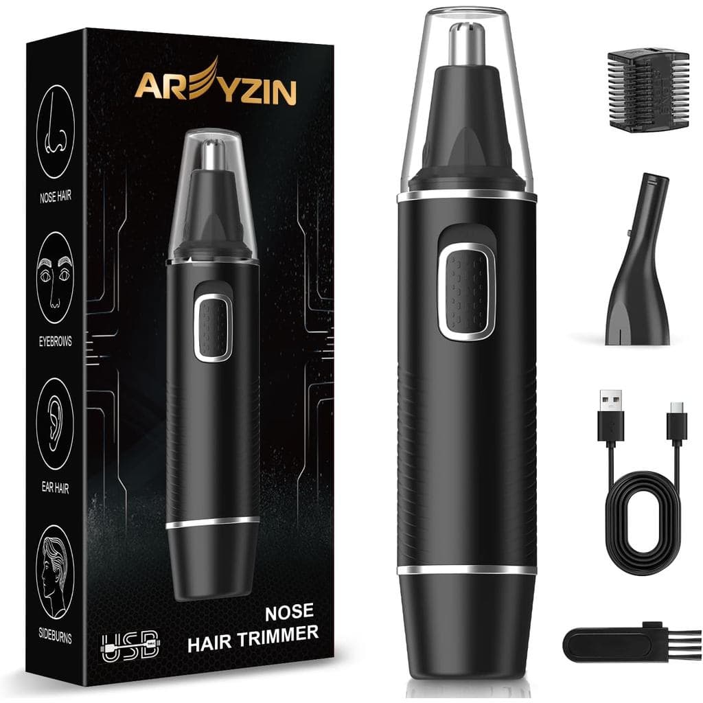 Aparador de Pelos do Nariz AREYZIN para Homens, Aparador de Orelhas e Nariz Recarregável, Aparador Profissional 2 em 1 p