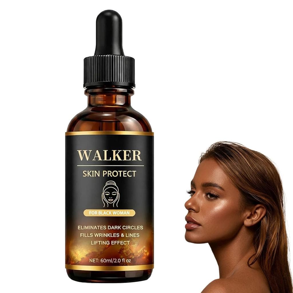 Sérum Protetor de Pele Walker para Mulheres Negras, Sérum Facial Firmador Avançado para Reduzir Rugas, Com Óleo de Rícin