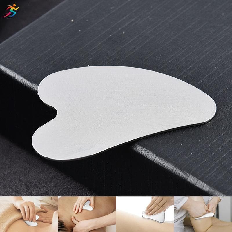 AOR 1 Pçs De Aço Inoxidável Gua Sha Raspador Massageador Para Rosto Ne Corpo Guasha Ferramenta Massagem Cuidados Com A P