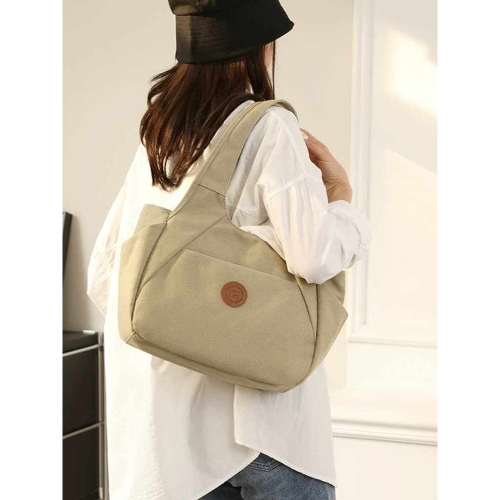 Moda bolsa de lona feminina bolsa de ombro de grande capacidade Multi-camada bolsa feminina prática bolsa de lona saco d