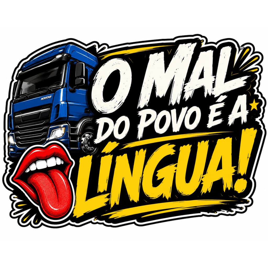 Bandeira  90x65 cm com 4 Ilhós  Qualidade para Caminhão, o mal do povo é a lingua LONA
