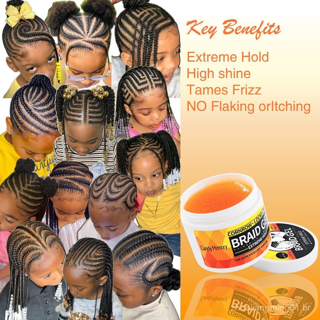 BRAID GEL é uma cera capilar de fixação forte para modelar tranças, com um aroma fresco e gel hidratante para cuidado do