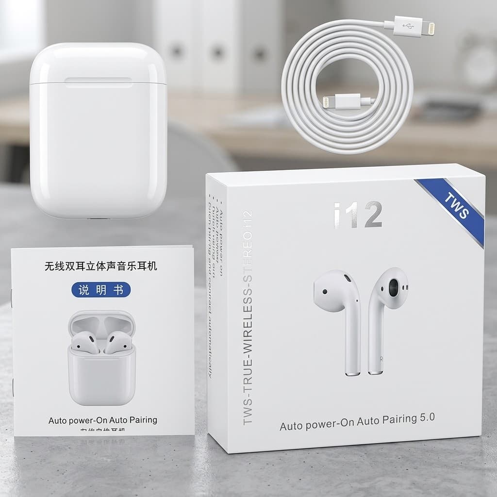 Fone Bluetooth i12 TWS Sem Fio Original Com Touch Som Estereo HiFi Microfone Integrado Celular Oferta Do Dia