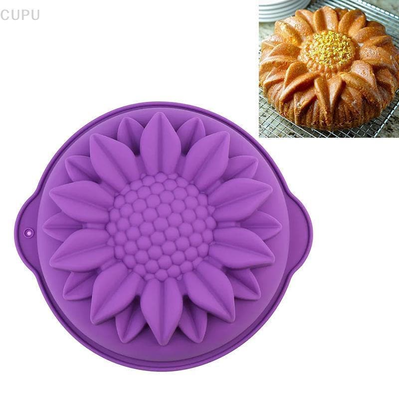 [CU] Molde De Silicone Para Girassol , Forma De Flor Bolo De 10 Polegadas , Ferramentas Assar Pão Redondo , Pizza , Torr