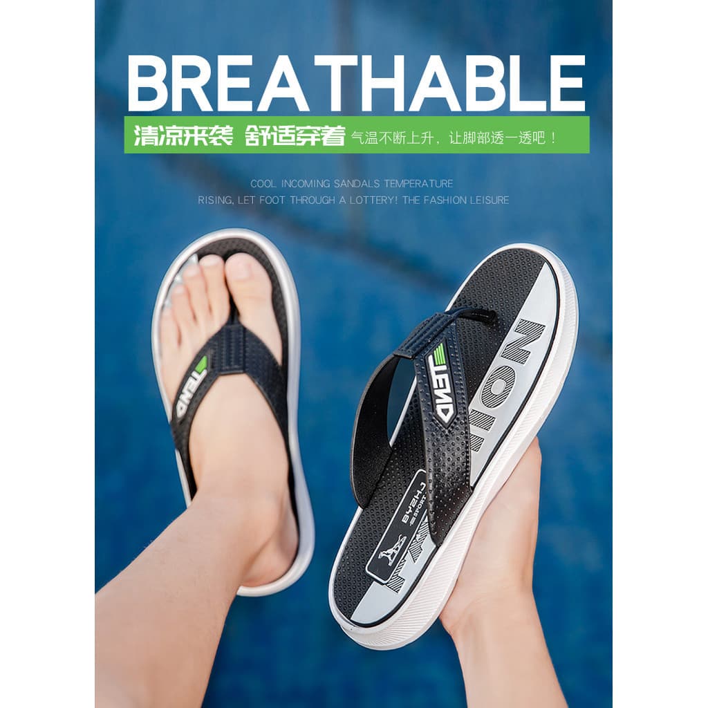 Chinelos masculinos verão macio de sola grossa antiderrapante desodorante Flip-Flops leve casa banheiro ao ar livre prai
