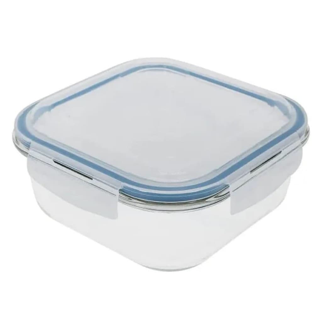 Pote De Vidro Hermético Quadrado 550ml Marmita Refratário Antivazamento 4 Travas Micro-ondas Freezer Geladeira Bpa Free