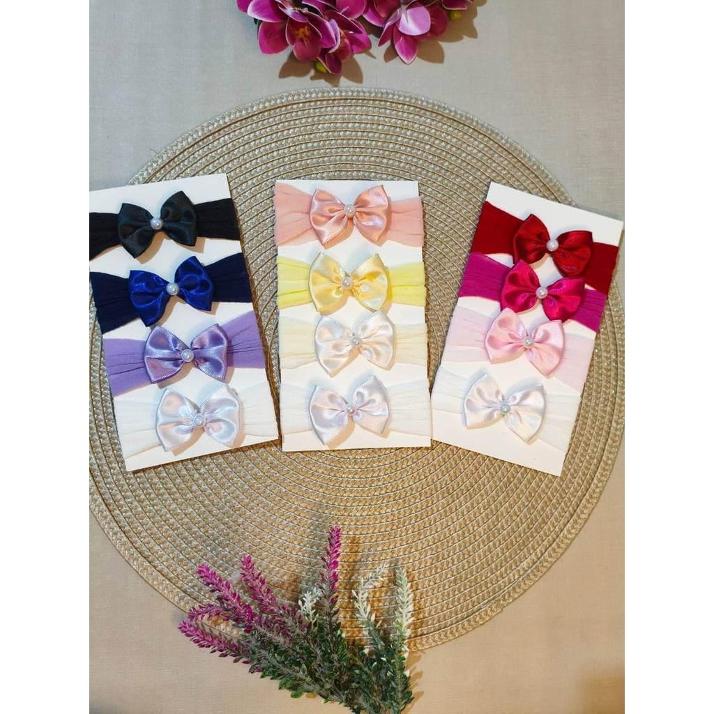 KIT C/4 TIARA  PARA BEBE MATERNIDADE FAIXA COM  LACINHOS DELICADOS