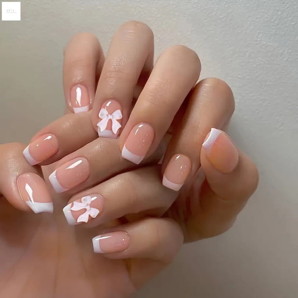 Pontas De Unhas De Resina Quadrada-Artificiais De Cobertura Completa Rosa Nude Para Decoração DIY