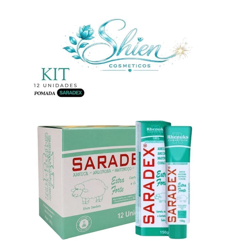 Kit 12 Unidades Saradex Gel Para Massagem Extra Forte 150G Rhenuks (Afilhado)