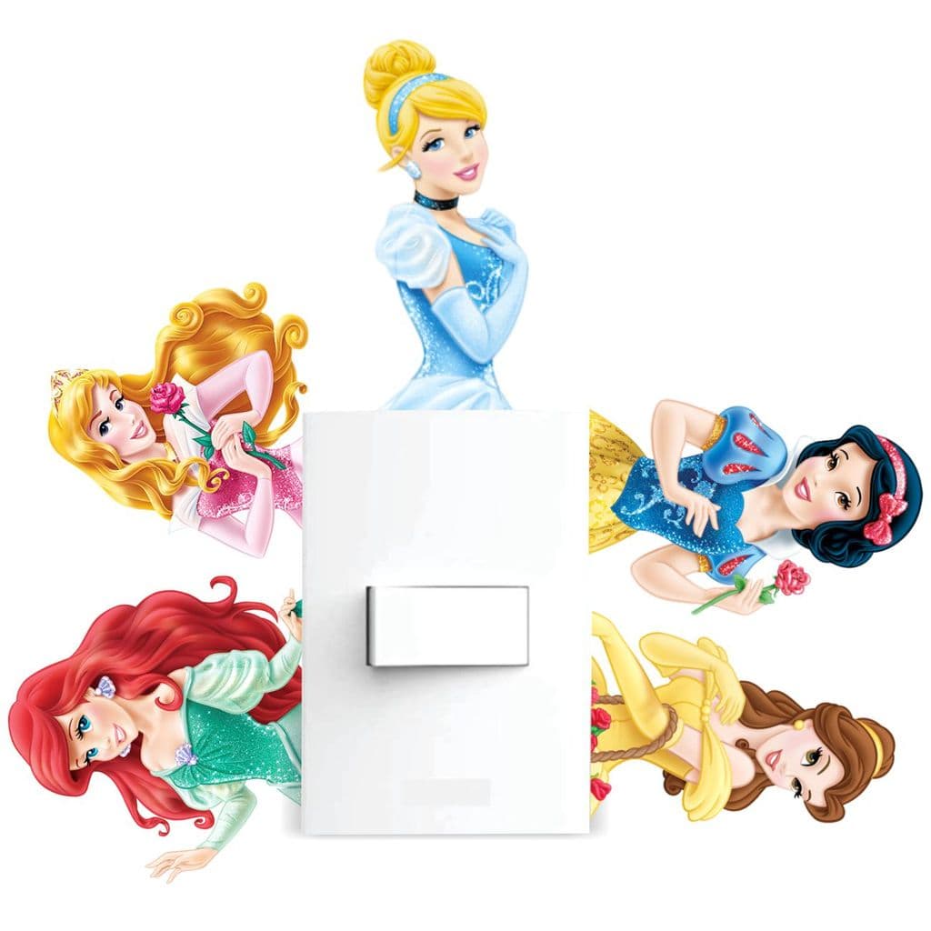 Adesivo Decorativo Princesas Para Interruptor – Princesa Infantil Para Quarto
