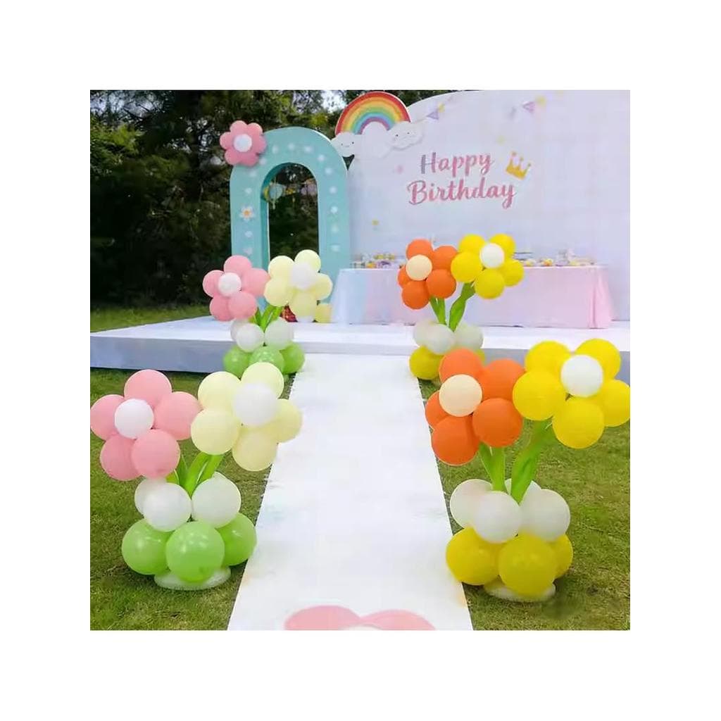 Coluna de balão de flor de cinco pétalas, decoração de festa de aniversário ao ar livre, Festival de jardim de infância,