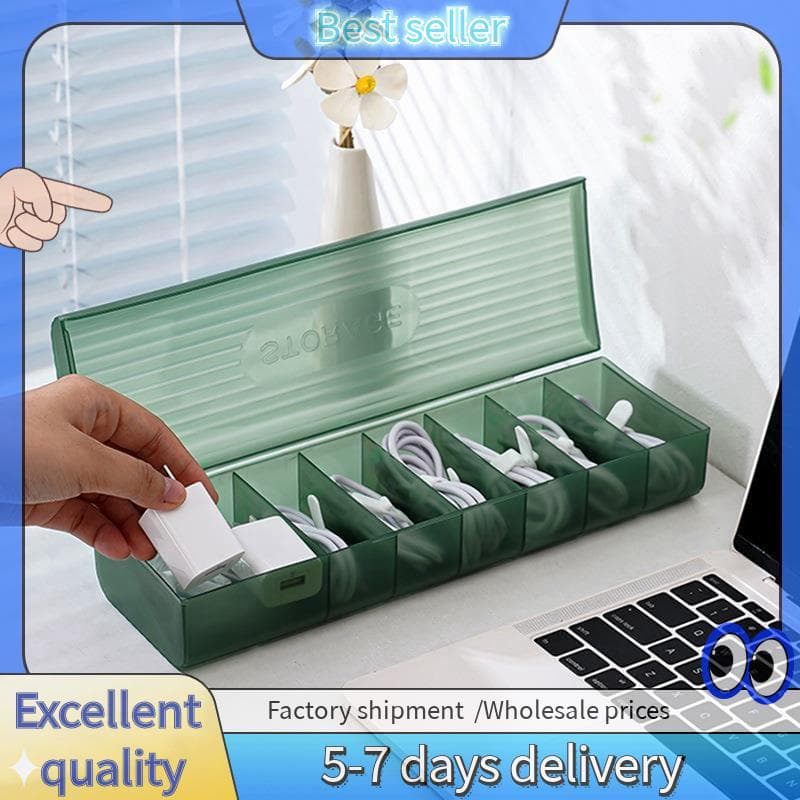 Caixa De Armazenamento De Cabo De Dados Transparente Recipiente Linha De Plástico Para Mesa Fone De Ouvido Papelaria A