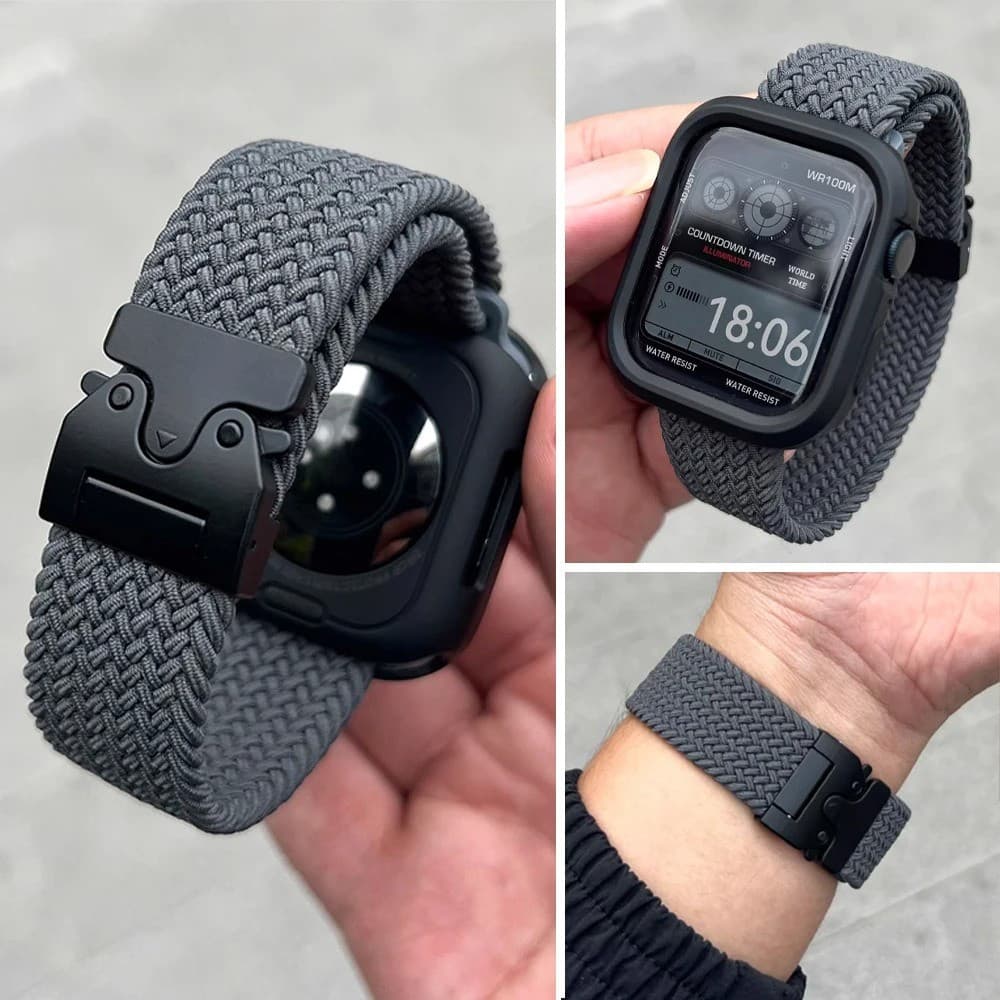 Pulseira De Pára-Quedas Para Apple watch 10 Banda 46mm 42mm 45mm Ultra 49mm 44mm 40mm 41mm Trançada iWatch Série 9 8 SE