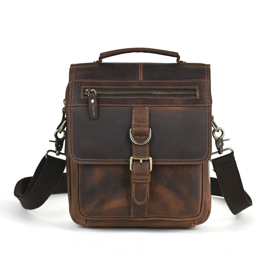 Novo estilo primeira camada cavalo louco comércio exterior europeu americano Retro masculino 27cm multifuncional viagem