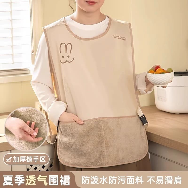 Colete avental cozinha doméstico cozinhar à prova dwaterproof água à prova de óleo estilo jovem colete de alto valor fem