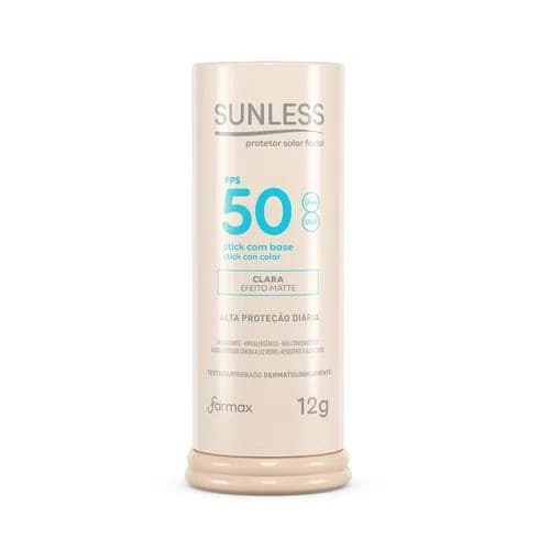 Protetor Solar Facial Stick (bastão) 12g FPS 50 Efeito Matte Sunless