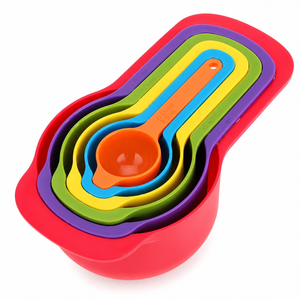 Kit Medidor De Cozinha com 6 Peças Colheres Coloridas