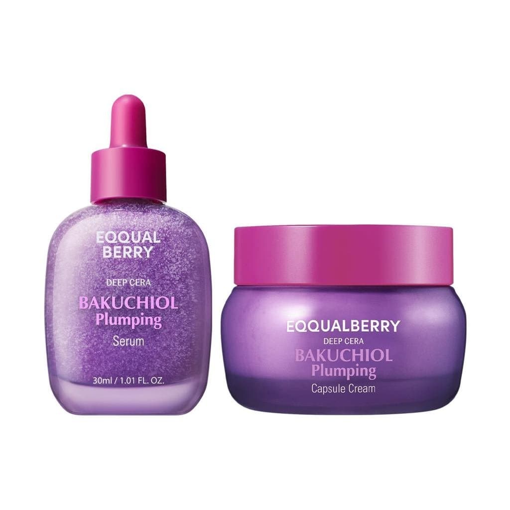 EQQUALBERRY Bakuchiol Duo – Conjunto de Sérum e Creme em Cápsulas para Firmar, Suavizar e Hidratar |   Alternativa Suave
