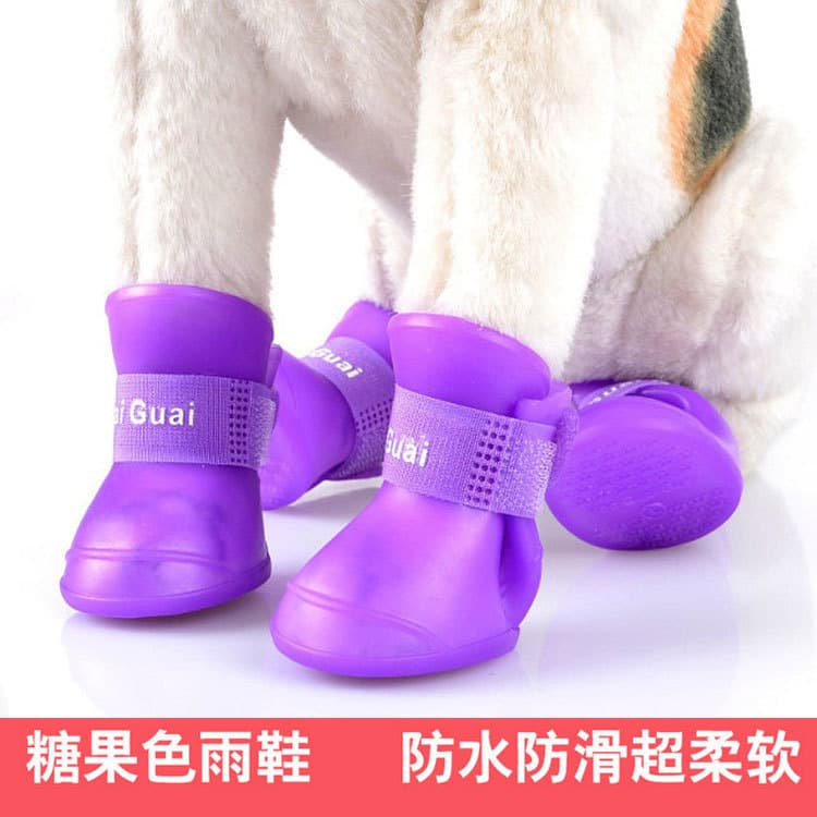 Botas de chuva para animais de estimação antiderrapante à prova d'água sapatos para cães Teddy Poodle botas de chuva vin