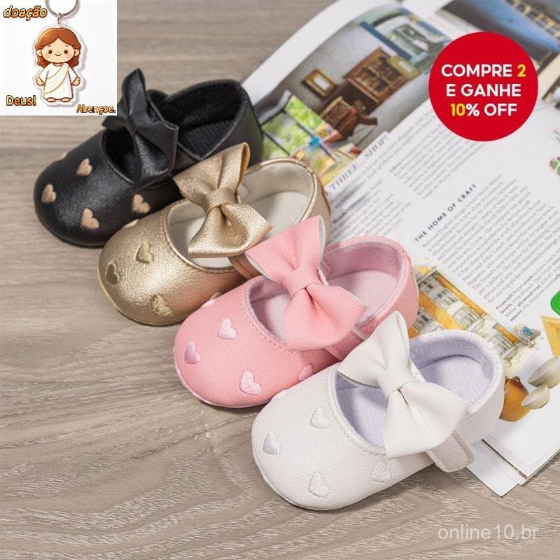 Sapatos de couro PU para bebê menina, sapatos de princesa com laço, sola macia, primeiros passinhos para primavera e