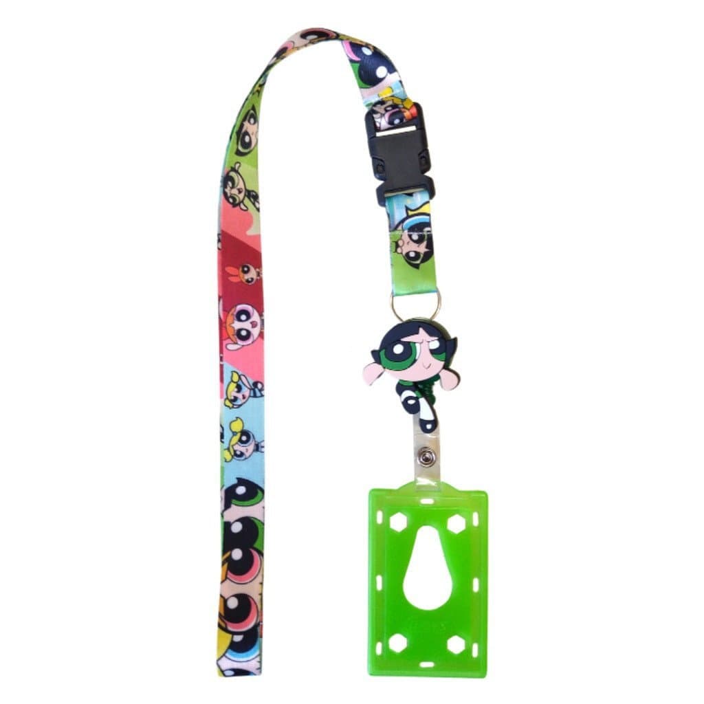 Kit Cordão para Pescoço As Meninas Super Poderosas com Fecho Engate Rápido para Chave Crachá Chaveiro + Porta Crachá Ret