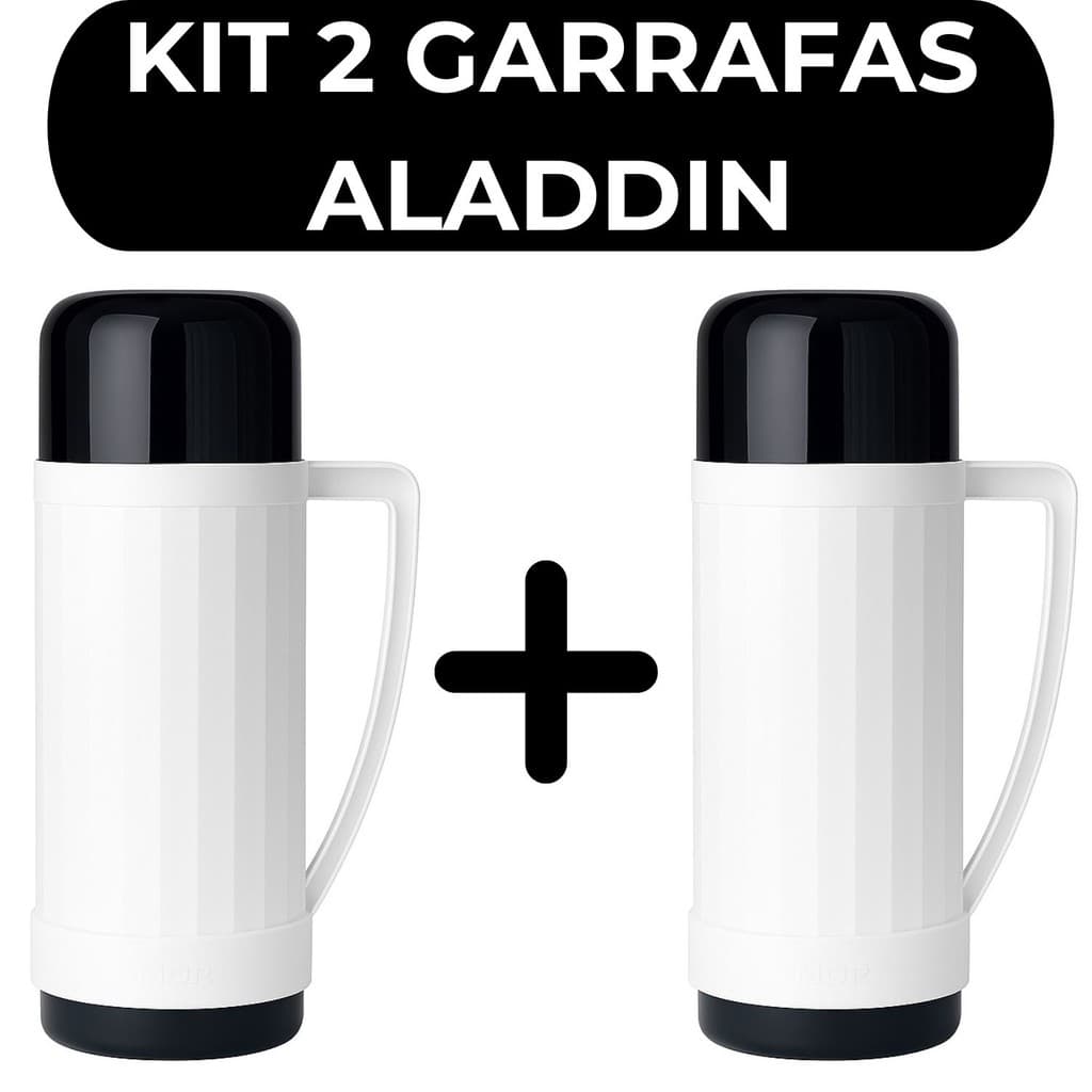 Kit 2 Garrafas Termicas Aladdin 1 Litro Original Com Alça Garrafa de Cafe Cha Chimarrao Continental