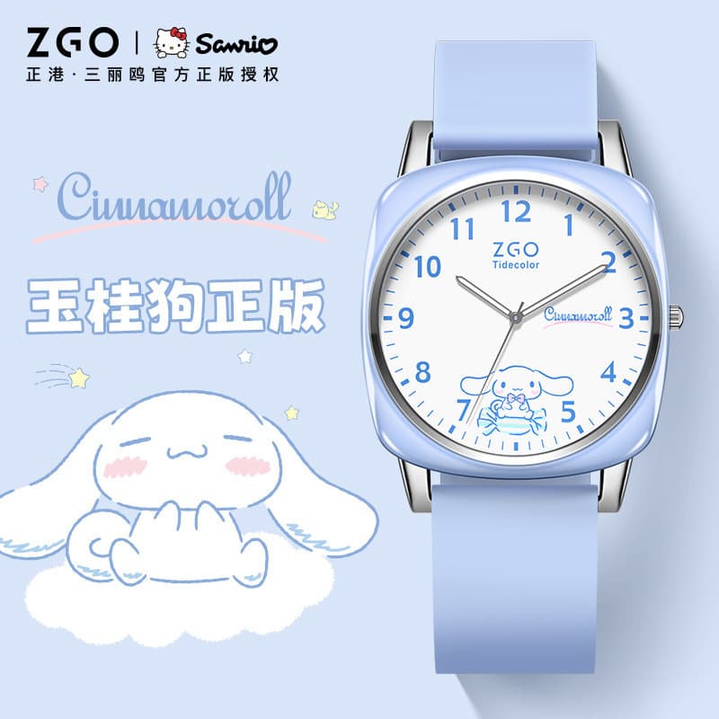 Sanrio grande orelha cão estudante relógio menina 2025 novo estilo estudante exame à prova dwaterproof água relógio de q