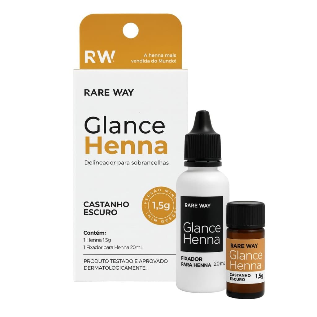 Henna Sobrancelha Glance Rare Way Mini 1,5 G Castanho Escuro Designer Para Sobrancelha, Delineador De Sobrancelha