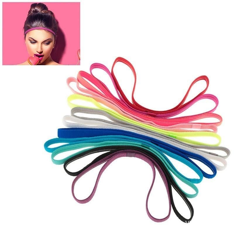 12pçs Faixa De Cabeça Esportiva Para Meninos E Meninas , Elástica Antiderrapante Esportes , Absorvente De Suor Academia/