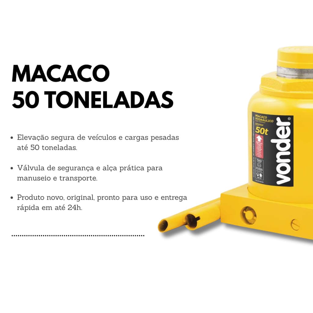 Macaco Hidráulico Tipo Garrafa 50 Toneladas – VONDER