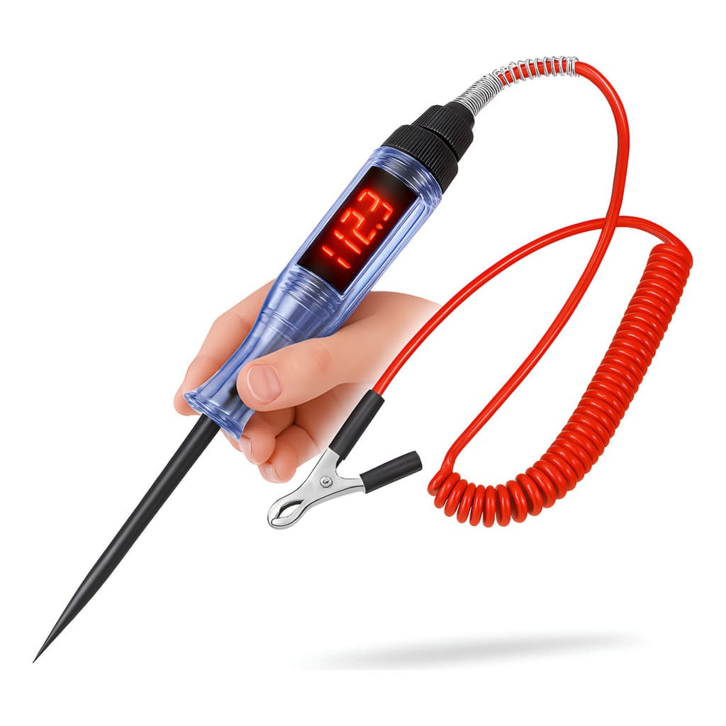Caneta de Teste Elétrica Automotiva 6-24V com Display Digital e Lâmpada Embutida para Diagnóstico