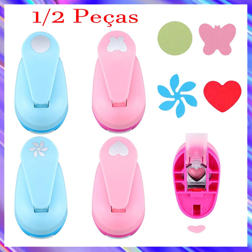 Furadores De Papel Para Artesanato Em Scrapbook - Pacote Com 4/8 peças Furadores De Papel Pequenos Pacote