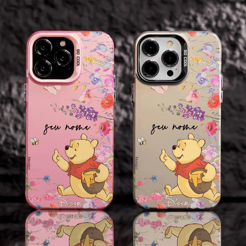 Capa de telefone Com Personalizada Nome de Ursinho Pooh Capinha Para iPhone 11 12 13 15 14 16 Pro Max X Xr Xs Case