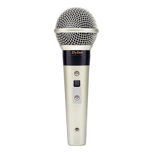 Microfone De Mão Dylan Dls-8 C/ Chave On/off Prata Champanhe
