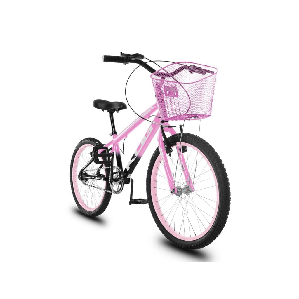 Bicicleta Feminina Infantil Aro 20 KOG Alumínio Com Cestinha - Bicicleta para Crianças de 5 a 8 anos