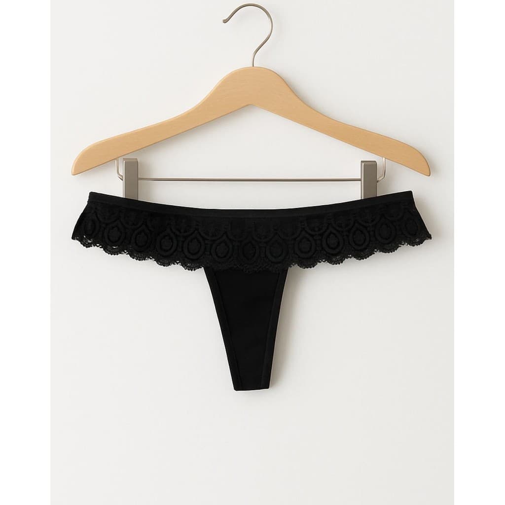 Calcinha Sensual Tipo Tanga Feita em Renda e Lycra na Poliamida - Cecília