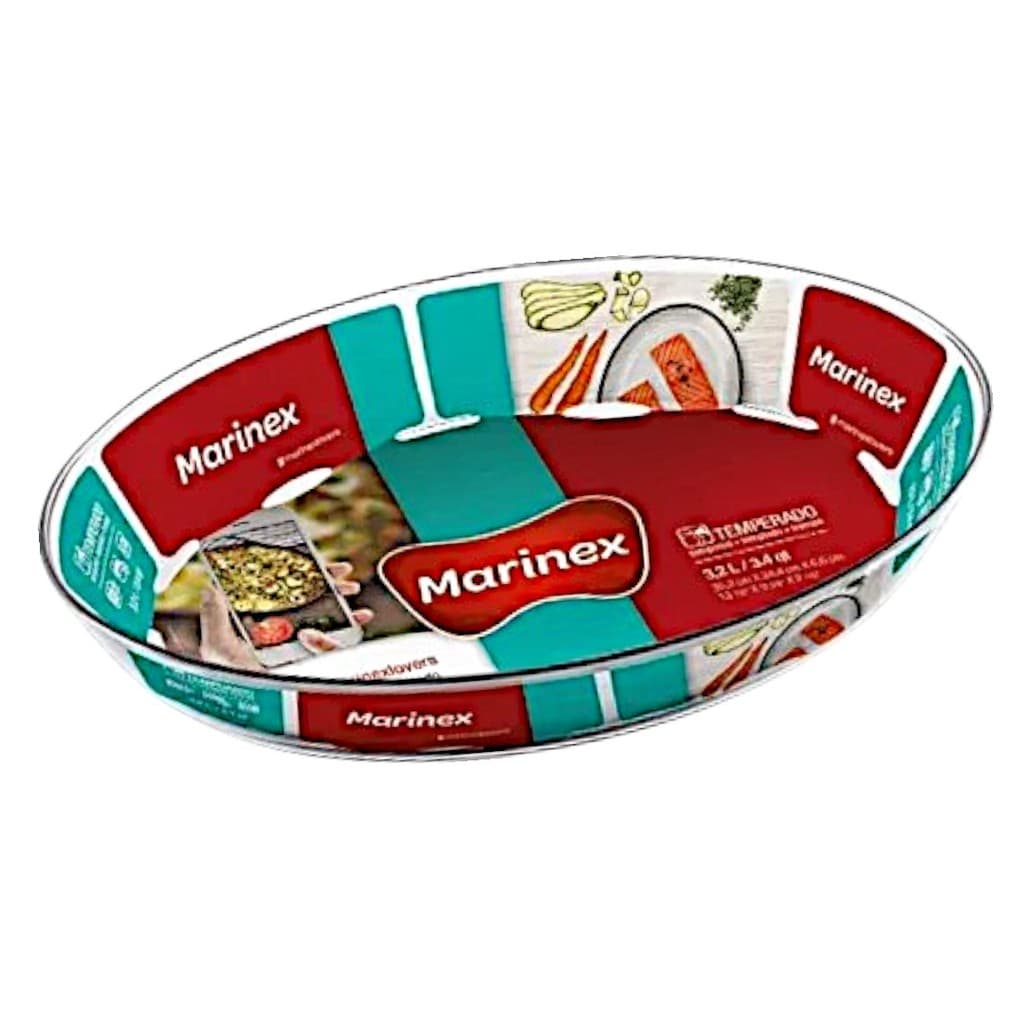 Assadeira Lasanheira de vidro Oval Marinex Travessa 4 litros