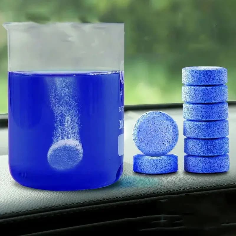 Tablete Concentrado de Limpeza para Para-brisa 1 Pastilha Substitui 4L de Água de Vidro, Poder de Limpeza Forte e Econô