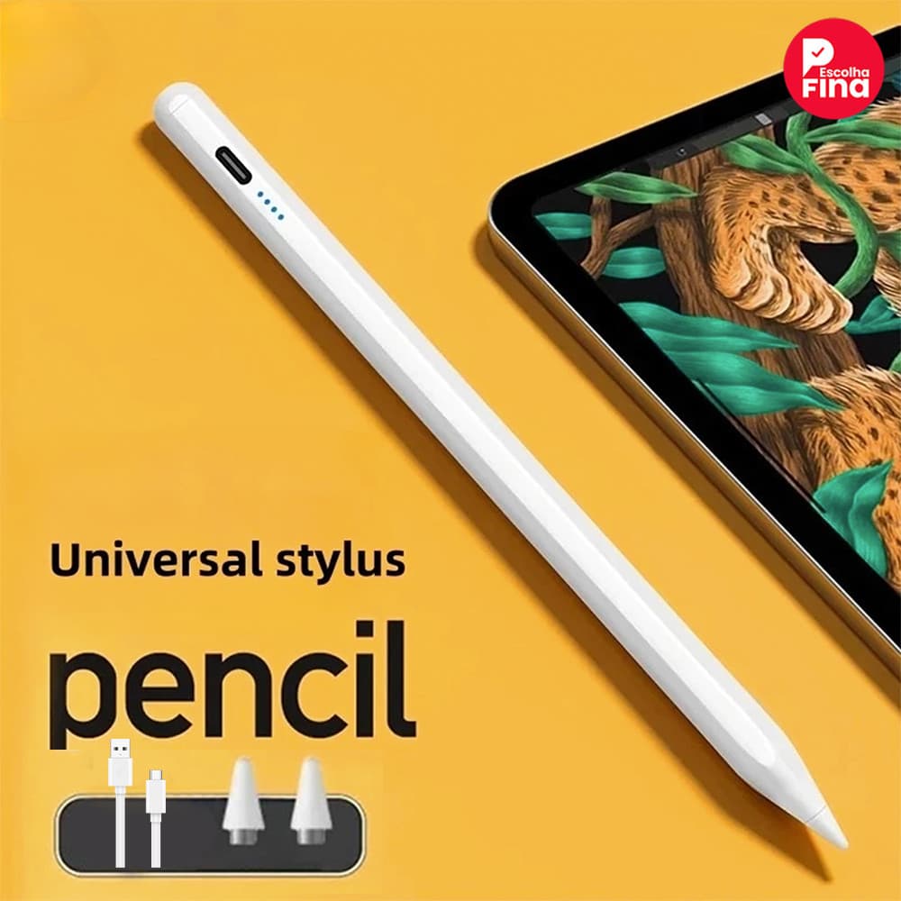Caneta tátil ponta fina alta precisão compatível com iPad iPhone e Android Ideal para design