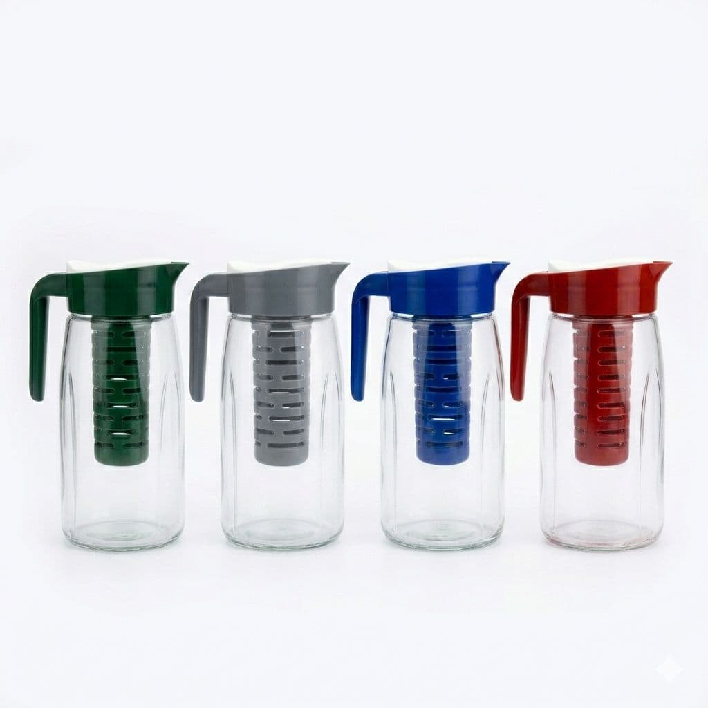 Jarra de Vidro Fiesta 1,4L Com Infusor Removível – Tampa Hermética
