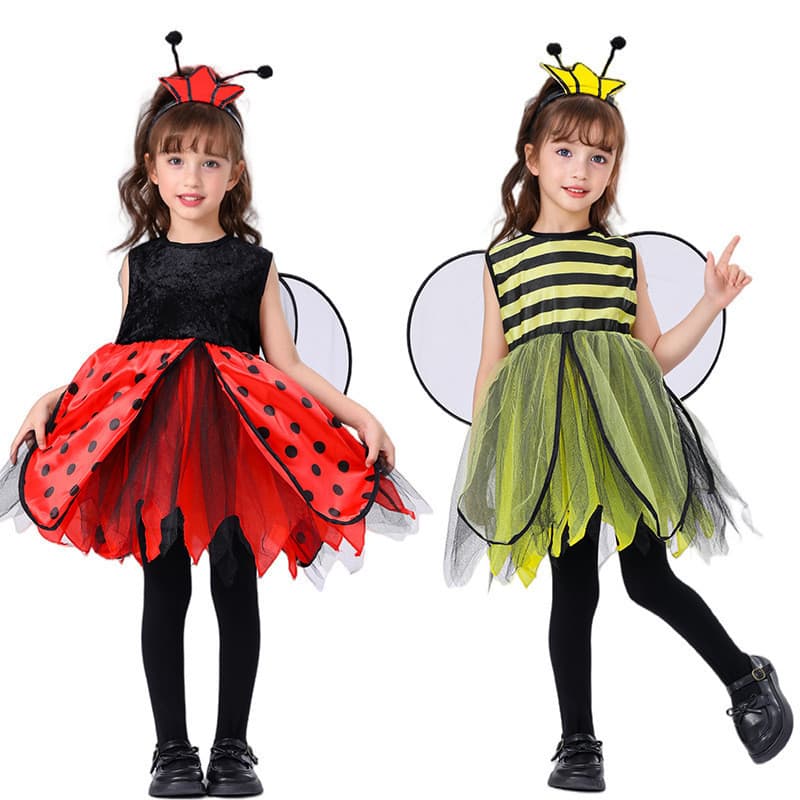 Roupas fofas para crianças, fantasia de performance de joaninha de sete estrelas, fantasia de Animal de desenho animado,