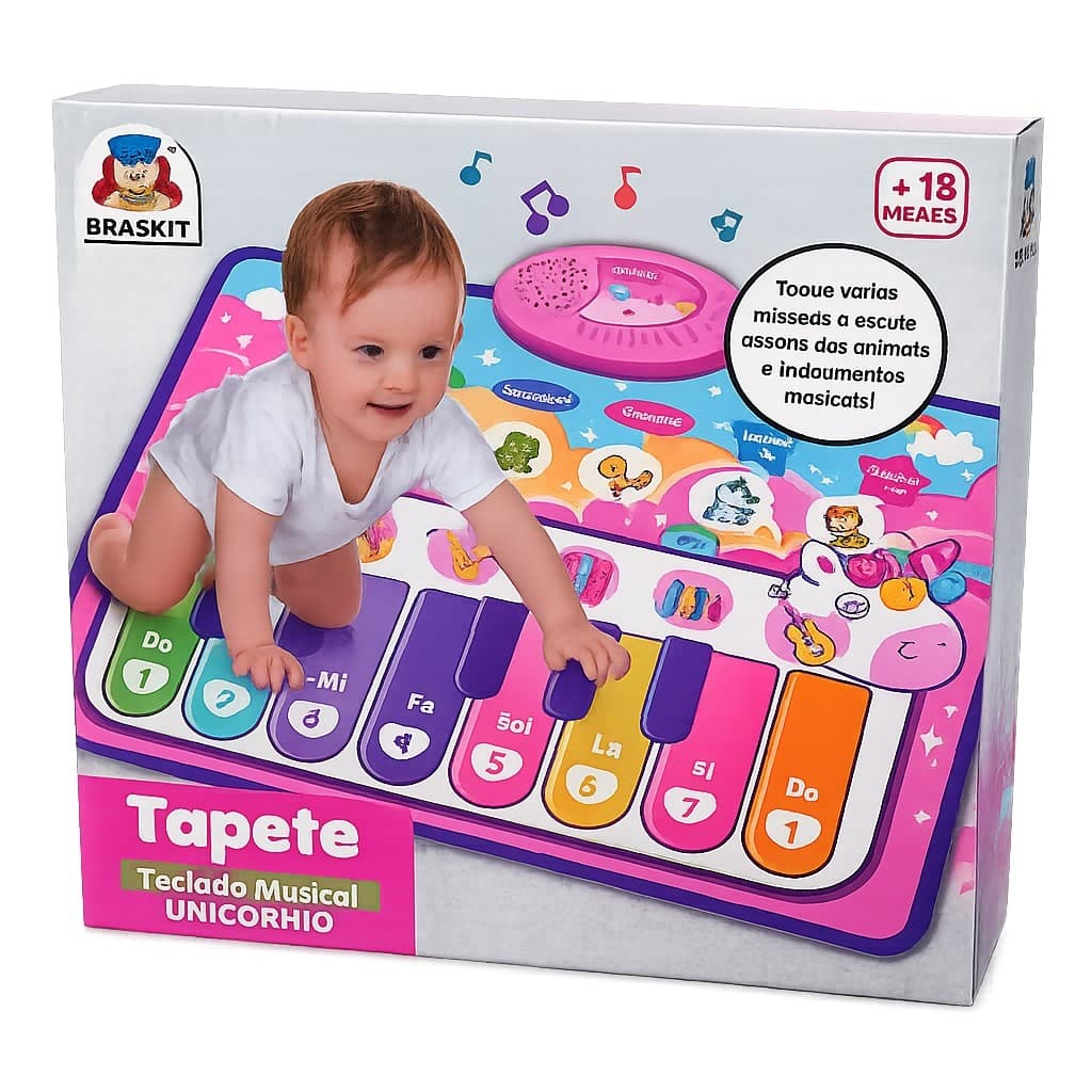 Tapete Teclado Musical Interativo Braskit Infantil Unicórnio