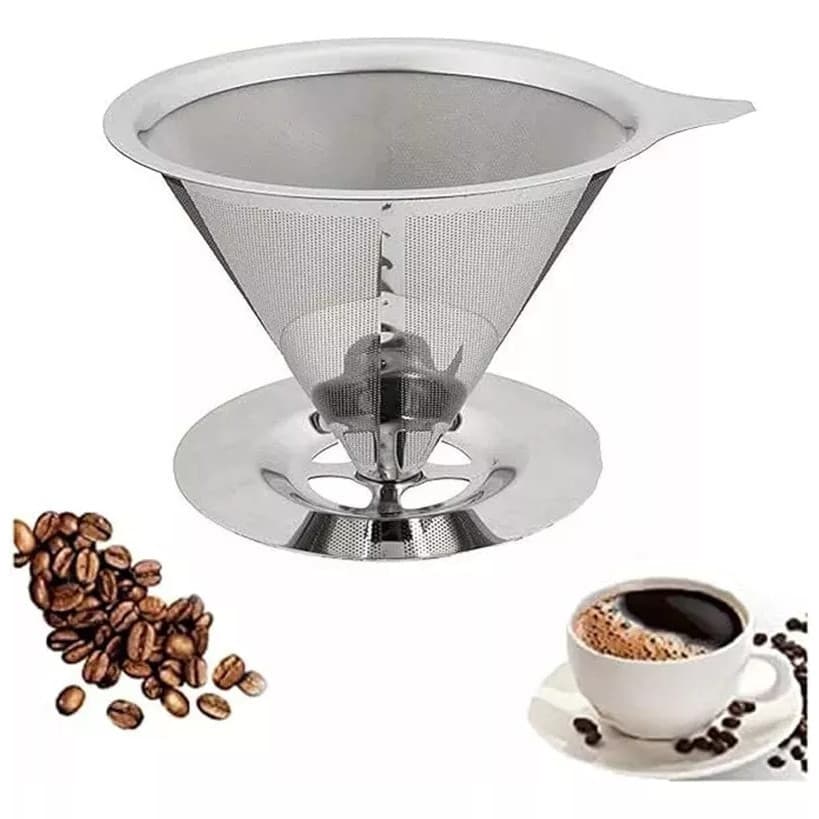Café Filtro Coador Inox Extra Reutilizável  GRANDE 14x10 cm Não precisa de papel comecio