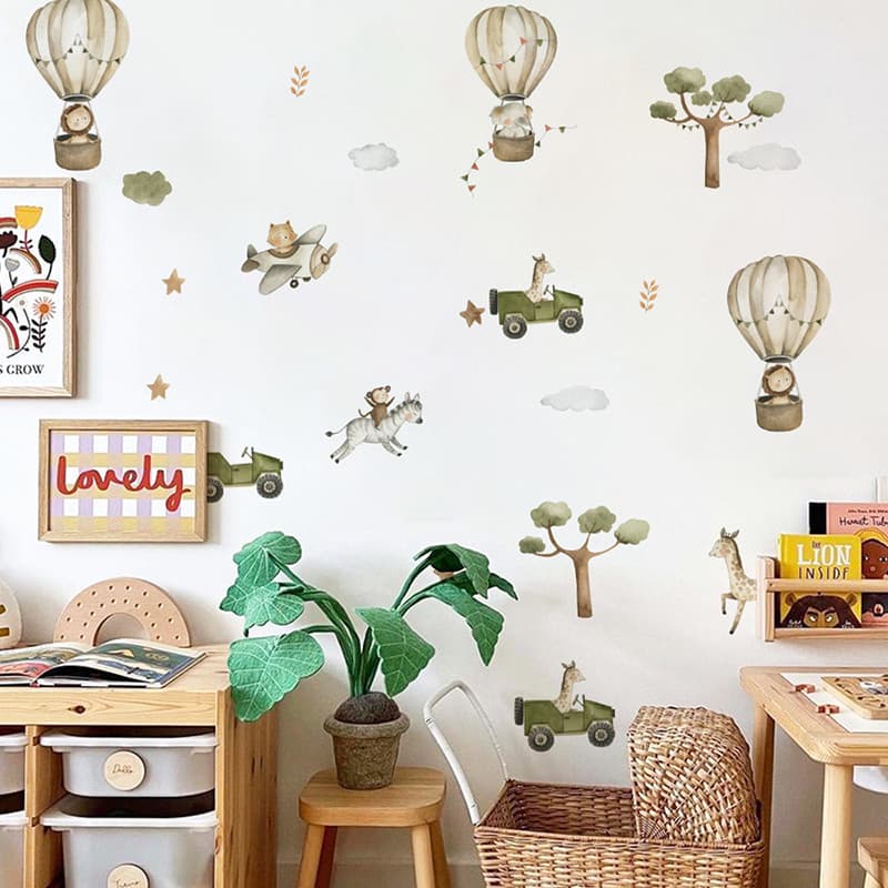 Nordic ins Animal balão elefante girafa adesivo de parede decoração para casa quarto das crianças sofá decoração da pare