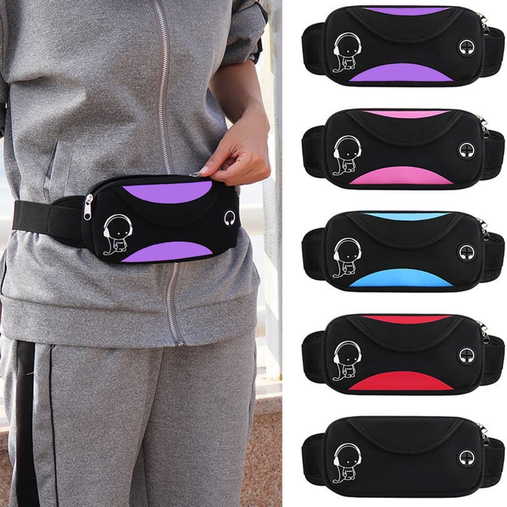 Bolsa de cintura unissex à prova d'água, adequada para corrida e esportes ao ar livre, pode ser usada como bolsa de cint