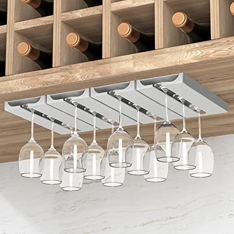 Suporte Para Copos De Vinho Sob A Prateleira , Rack De 2 Pacotes-Sem Perfurações O Armário , Cabide De Armazenamento De