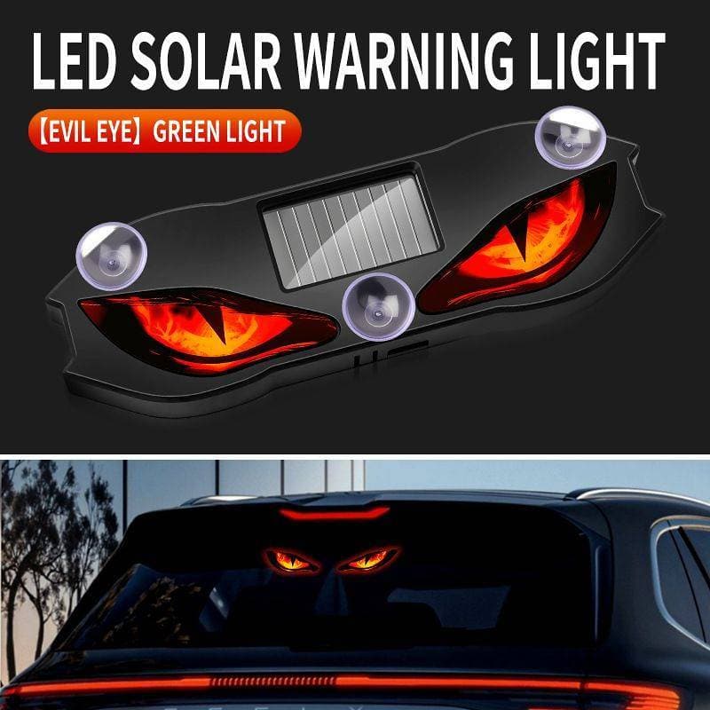 LED Solar Power Vehicle Warning Light Car Demon Eye Ambience Light Nine Tail Fox Dynamic JGaQ