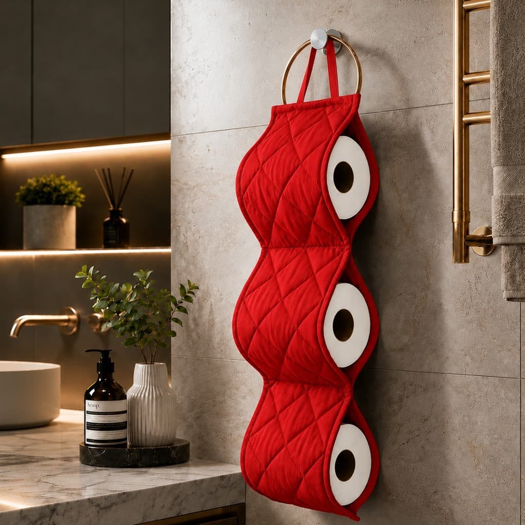 Porta Papel Higiênico Matelado Suporte 3 Rolos Organizador Luxo Banheiro Premium Elegante Casa Luxo